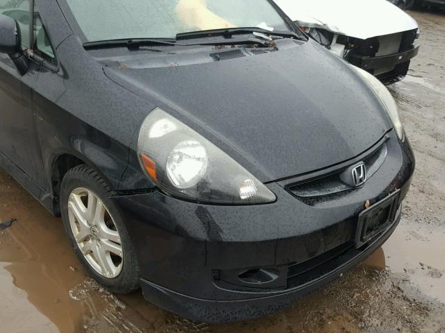 JHMGD37648S008874 - 2008 HONDA FIT SPORT BLACK photo 9