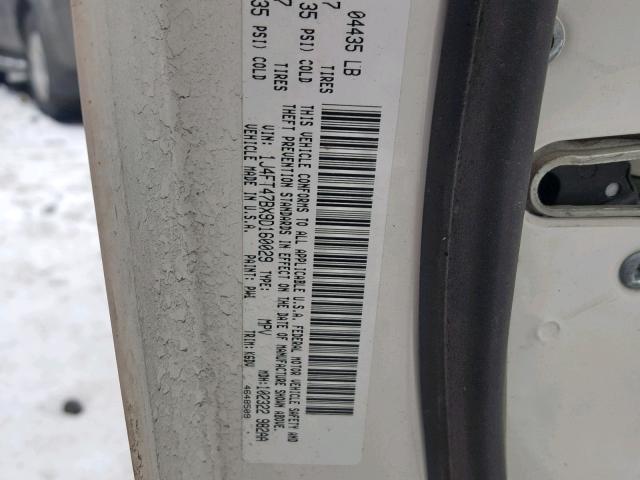 1J4FT47BX9D160029 - 2009 JEEP COMPASS SP თეთრი ფოტო 10