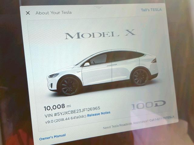 5YJXCBE23JF126965 - 2018 TESLA MODEL X WHITE photo 8