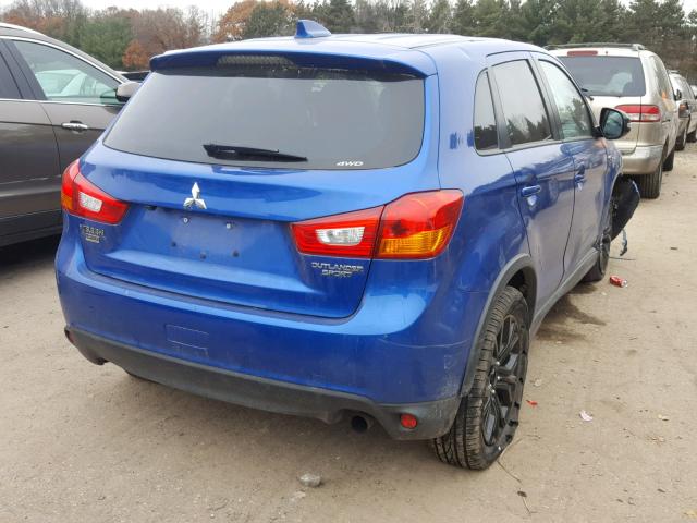 JA4AR3AU2HZ051921 - 2017 MITSUBISHI OUTLANDER BLUE photo 4