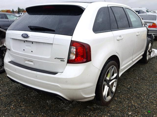 2FMDK4AK6CBA93382 - 2012 FORD EDGE SPORT WHITE photo 4