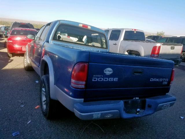 1D7HL48K14S646784 - 2004 DODGE DAKOTA QUA BLUE photo 3