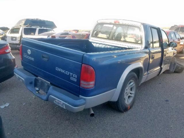 1D7HL48K14S646784 - 2004 DODGE DAKOTA QUA BLUE photo 4