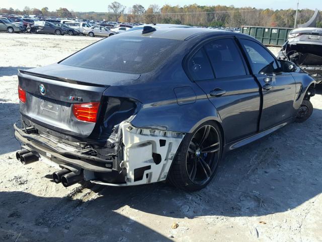 WBS3C9C5XFP804881 - 2015 BMW M3 GRAY photo 4