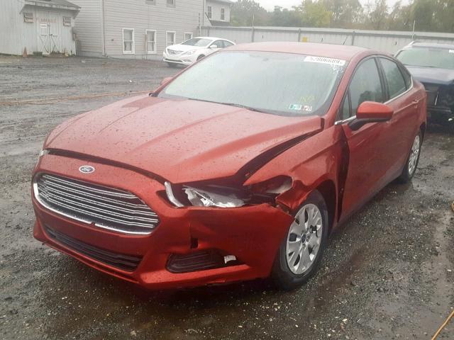 3FA6P0G76ER100903 - 2014 FORD FUSION S RED photo 2