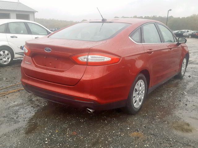 3FA6P0G76ER100903 - 2014 FORD FUSION S RED photo 4