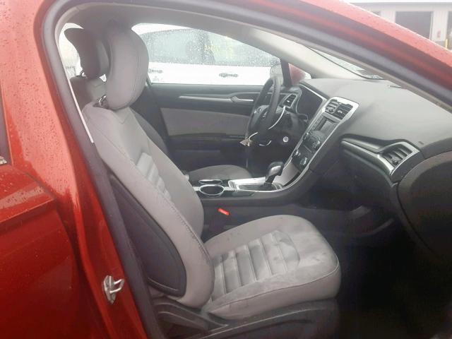 3FA6P0G76ER100903 - 2014 FORD FUSION S RED photo 5