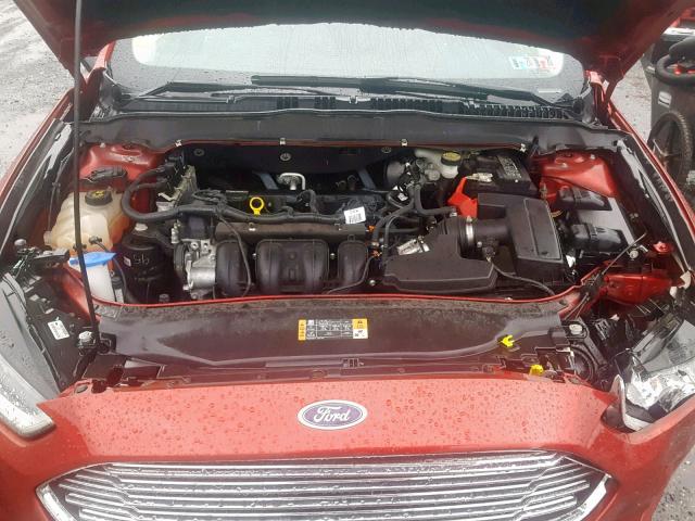 3FA6P0G76ER100903 - 2014 FORD FUSION S RED photo 7