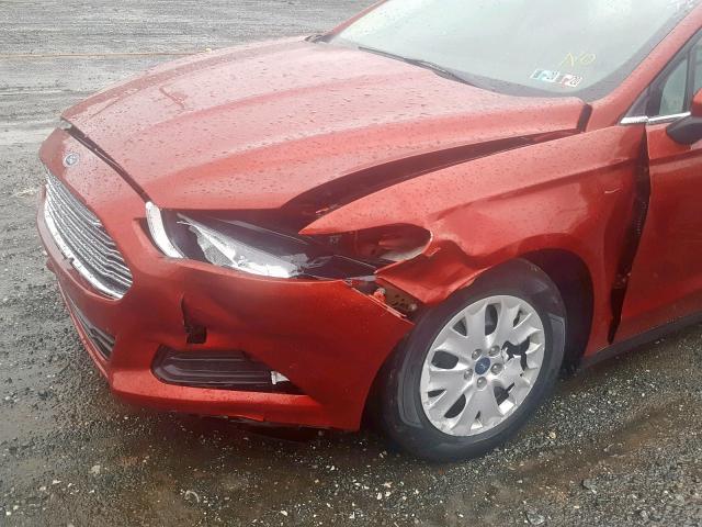 3FA6P0G76ER100903 - 2014 FORD FUSION S RED photo 9
