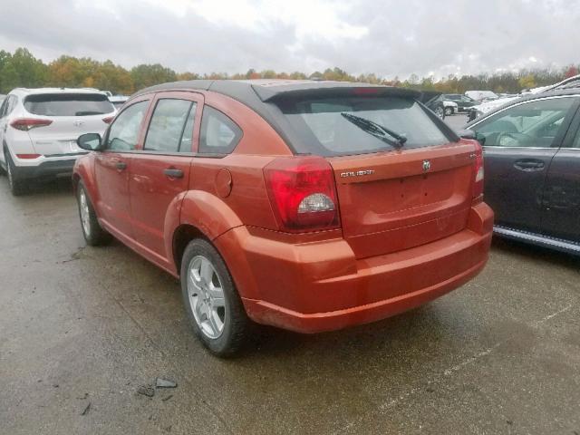 1B3HB48B48D739467 - 2008 DODGE CALIBER SX ORANGE photo 3