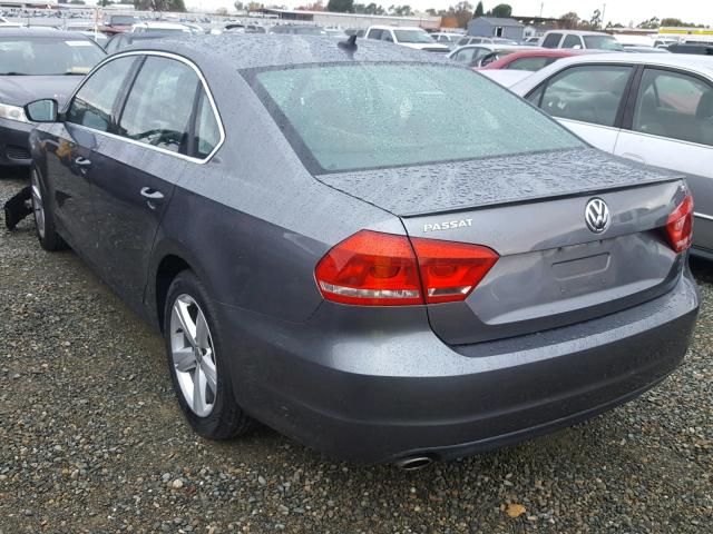 1VWBP7A36DC076300 - 2013 VOLKSWAGEN PASSAT SE GRAY photo 3