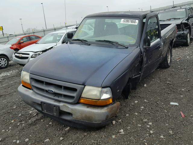 1FTYR10C4YTA81183 - 2000 FORD RANGER BLUE photo 2