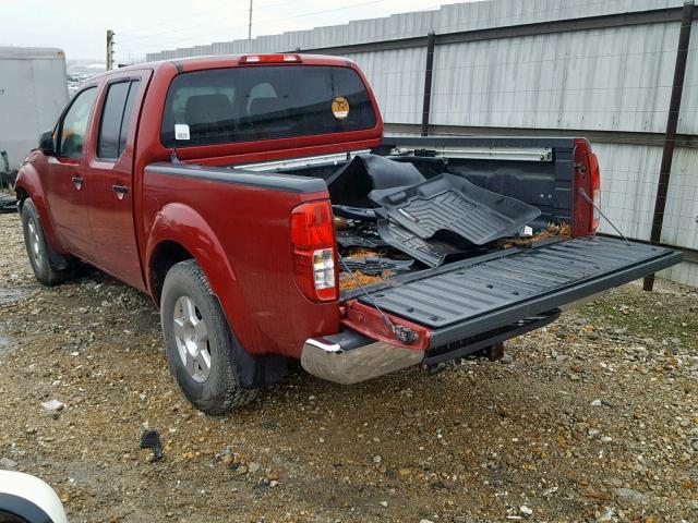 1N6AD07W97C458967 - 2007 NISSAN FRONTIER C RED photo 3