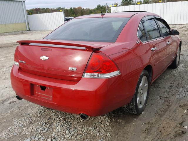 2G1WD58CX89108243 - 2008 CHEVROLET IMPALA SUP RED photo 4
