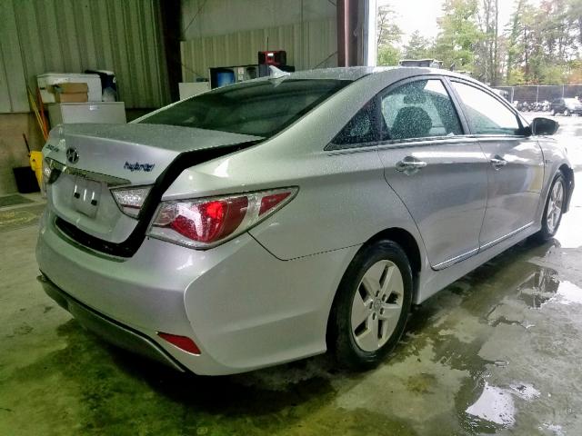 KMHEC4A48BA000794 - 2011 HYUNDAI SONATA HYB SILVER photo 4