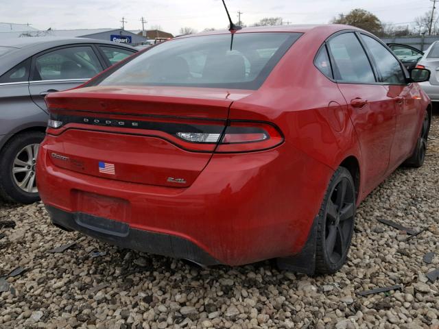 1C3CDFBB9ED870756 - 2014 DODGE DART SXT RED photo 4