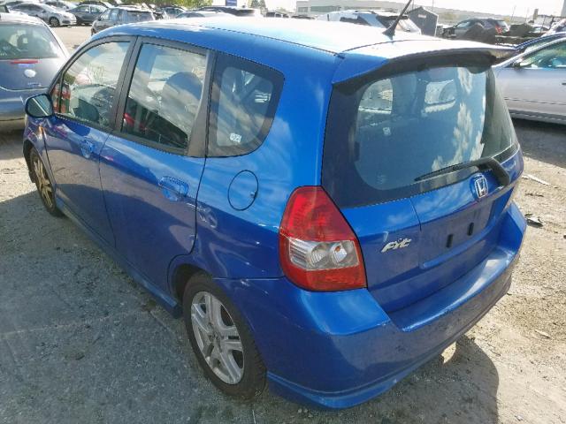 JHMGD38687S009314 - 2007 HONDA FIT S 蓝色 照片 3