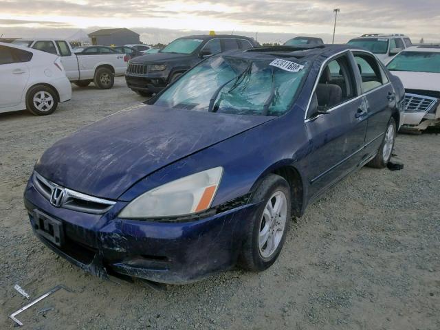 1HGCM56717A224841 - 2007 HONDA ACCORD EX BLUE photo 2