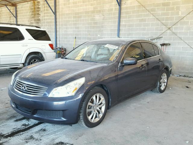 JNKCV61EX9M309667 - 2009 INFINITI G37 BASE BLUE photo 2