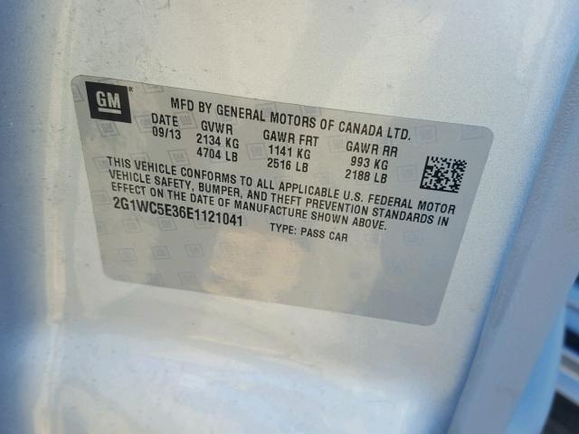 2G1WC5E36E1121041 - 2014 CHEVROLET IMPALA LIM SILVER photo 10