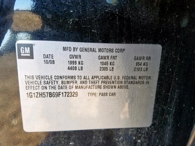 1G1ZH57B69F172329 - 2009 CHEVROLET MALIBU 1LT 黑色 照片 10