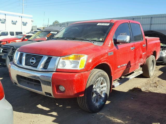 1N6AA0EC9BN315144 - 2011 NISSAN TITAN S RED photo 2