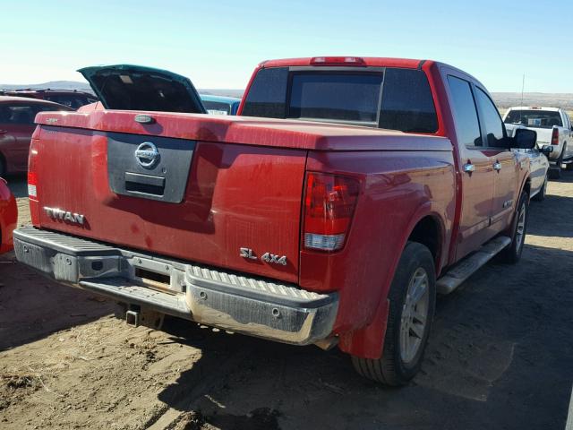 1N6AA0EC9BN315144 - 2011 NISSAN TITAN S RED photo 4