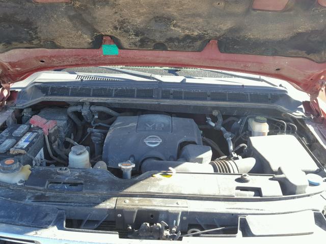 1N6AA0EC9BN315144 - 2011 NISSAN TITAN S RED photo 7