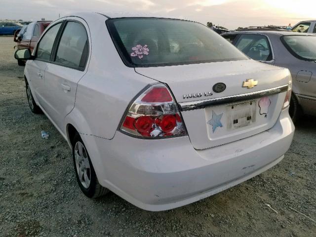 KL1TD56617B054911 - 2007 CHEVROLET AVEO BASE Weiß Foto 3