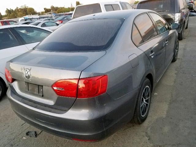 3VW2K7AJ5CM304541 - 2012 VOLKSWAGEN JETTA BASE 灰色 照片 4