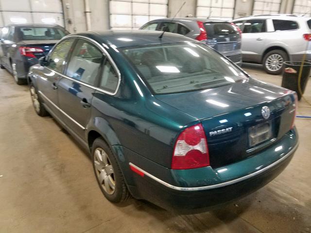 WVWTH63B42P137992 - 2002 VOLKSWAGEN PASSAT GLX GREEN photo 3