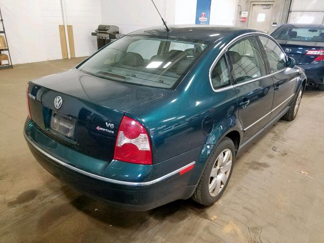 WVWTH63B42P137992 - 2002 VOLKSWAGEN PASSAT GLX GREEN photo 4