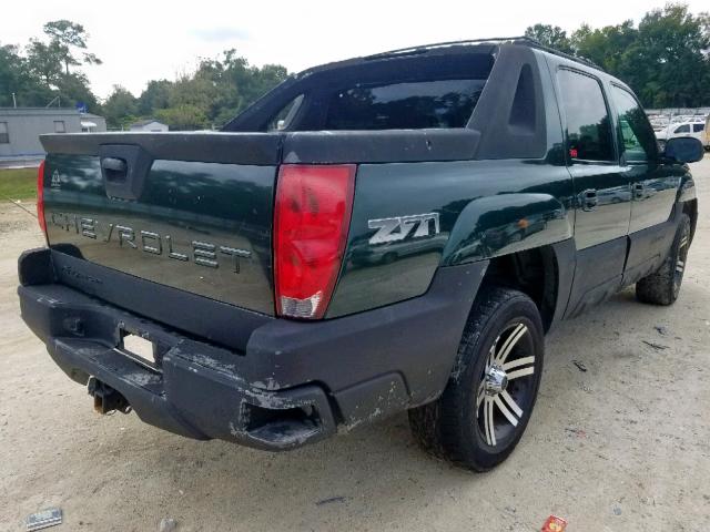 3GNEK13T12G242961 - 2002 CHEVROLET AVALANCHE GREEN photo 4