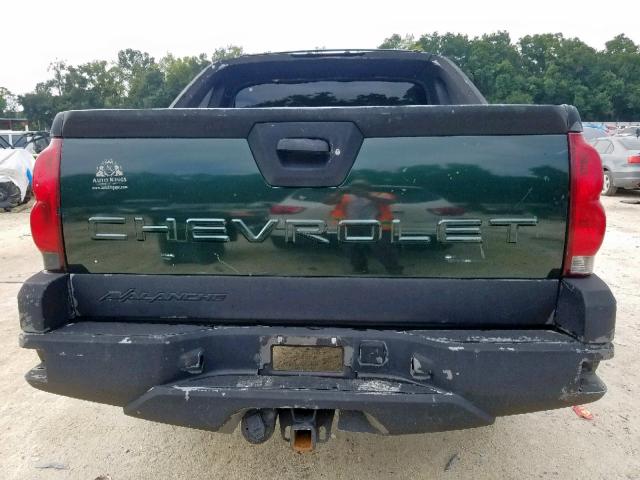 3GNEK13T12G242961 - 2002 CHEVROLET AVALANCHE GREEN photo 9