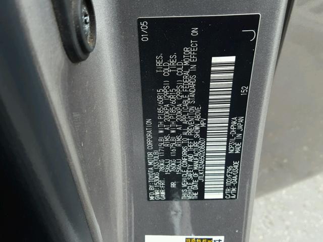 JTLKT324650208607 - 2005 TOYOTA SCION XB Boz foto 10