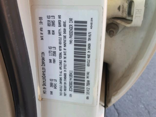 2C3HE66G1YH185411 - 2000 CHRYSLER 300M WHITE photo 10