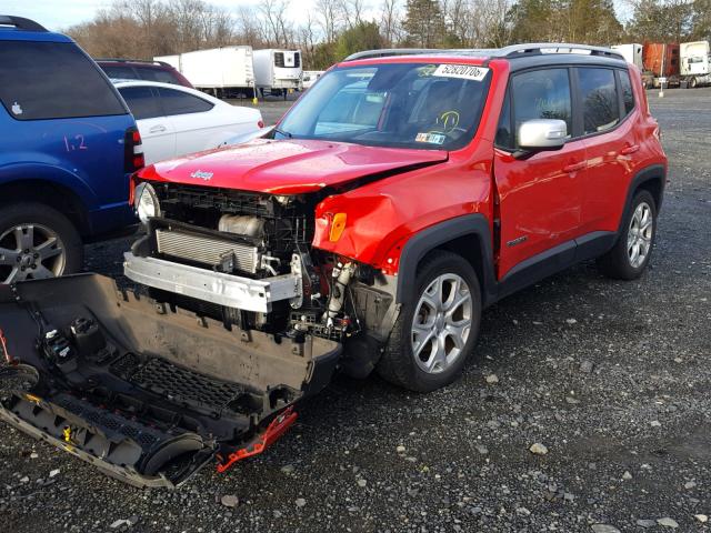 ZACCJADT1FPC40374 - 2015 JEEP RENEGADE L RED photo 2