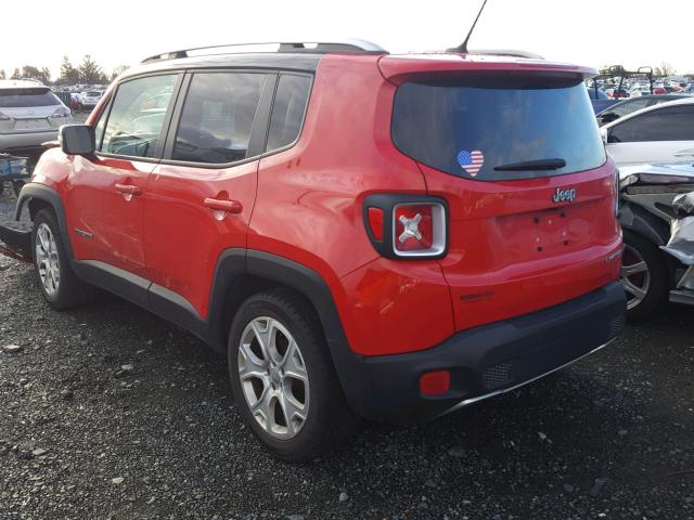 ZACCJADT1FPC40374 - 2015 JEEP RENEGADE L RED photo 3