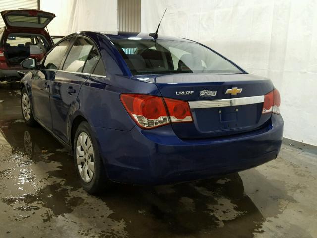 1G1PC5SH7C7354222 - 2012 CHEVROLET CRUZE LS BLUE photo 3