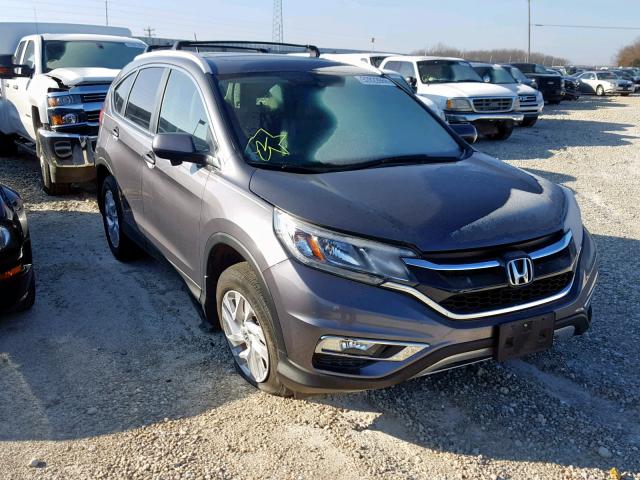 2HKRM4H71FH618220 - 2015 HONDA CR-V EXL GRAY photo 1