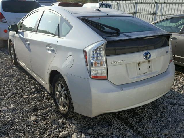 JTDKN3DU6A0170258 - 2010 TOYOTA PRIUS WHITE photo 3