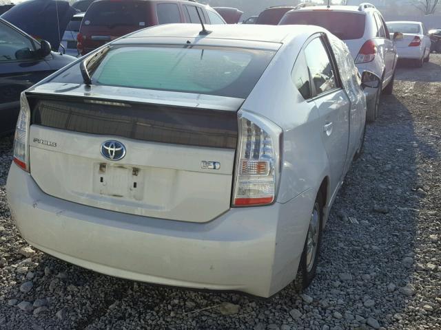 JTDKN3DU6A0170258 - 2010 TOYOTA PRIUS WHITE photo 4