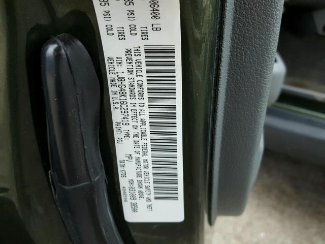 1J8HG48K16C297419 - 2006 JEEP COMMANDER GREEN photo 10