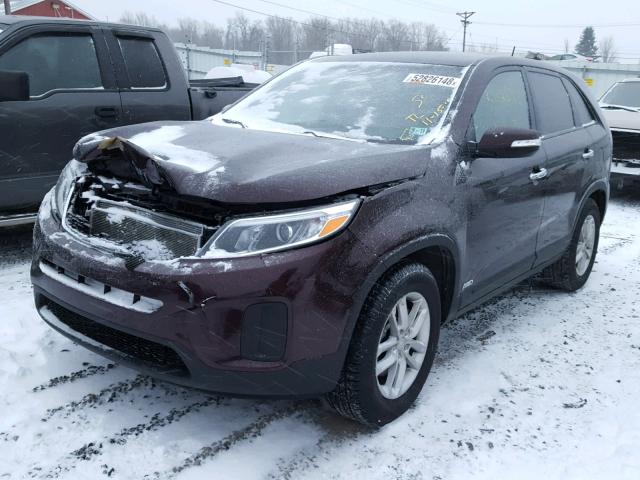 5XYKTCA65EG482843 - 2014 KIA SORENTO LX PURPLE photo 2