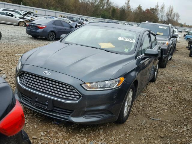 3FA6P0G72FR282715 - 2015 FORD FUSION S GREEN photo 2