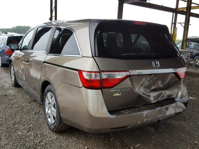 5FNRL5H26DB063810 - 2013 HONDA ODYSSEY LX BROWN photo 3