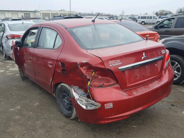 ML32F3FJ1HHF15729 - 2017 MITSUBISHI MIRAGE G4 RED photo 3