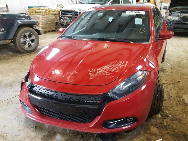 1C3CDFBB8FD252412 - 2015 DODGE DART SXT RED photo 2