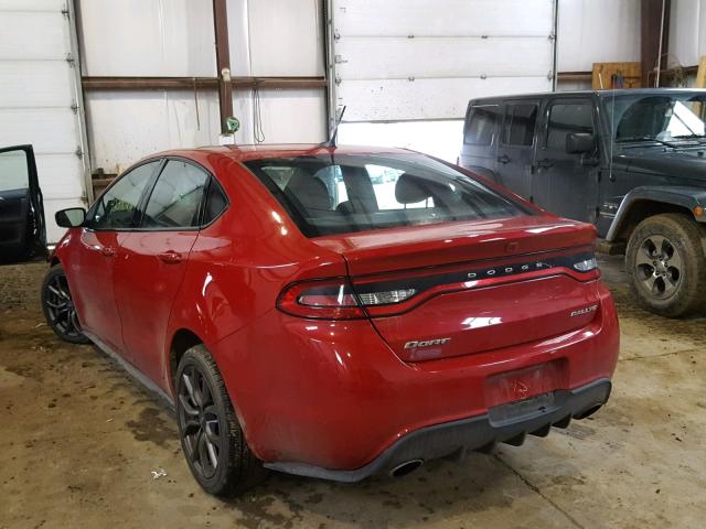 1C3CDFBB8FD252412 - 2015 DODGE DART SXT RED photo 3