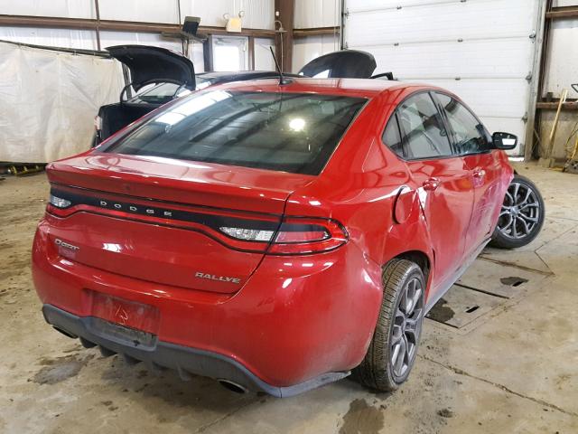 1C3CDFBB8FD252412 - 2015 DODGE DART SXT RED photo 4